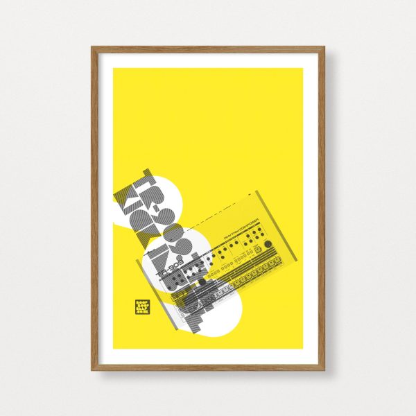 Image of the Roland TR-909 Kick Inside Risograph Print