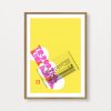 Image of the TR909 Kick Inside Rispgraph Print in Fluorescent yellow, pink and black
